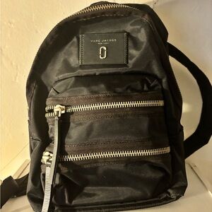 Marc Jacobs Black Backpack with Silver Accents